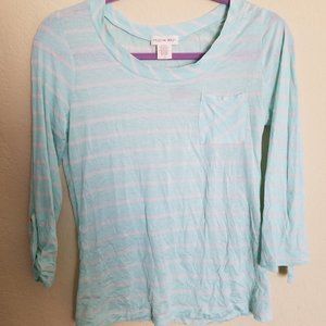 Mint and White Striped Shirt